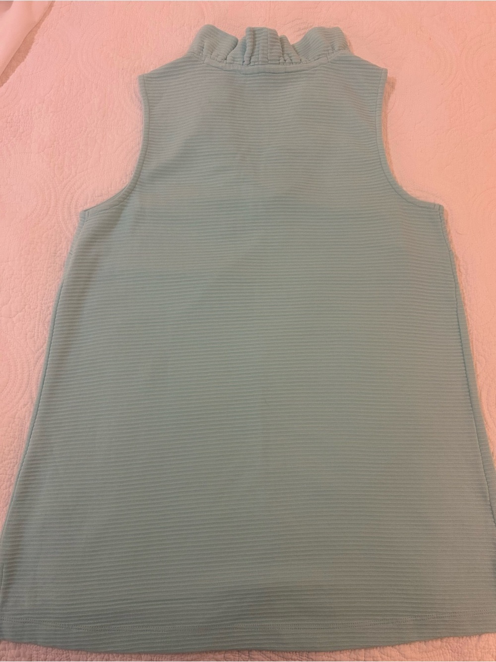 Crown and Ivy  Sleeveless Ruffle V-Neck Top - Light Blue/Turquoise. - Picture 4 of 7